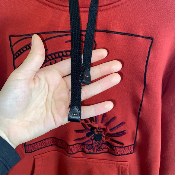 COACH X DISNEY MICKEY MOUSE X KEITH HERING RED HOODIE SIZE XS - Picture 7 of 10